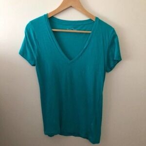 J. Crew Vintage Cotton V Neck Tee Teal